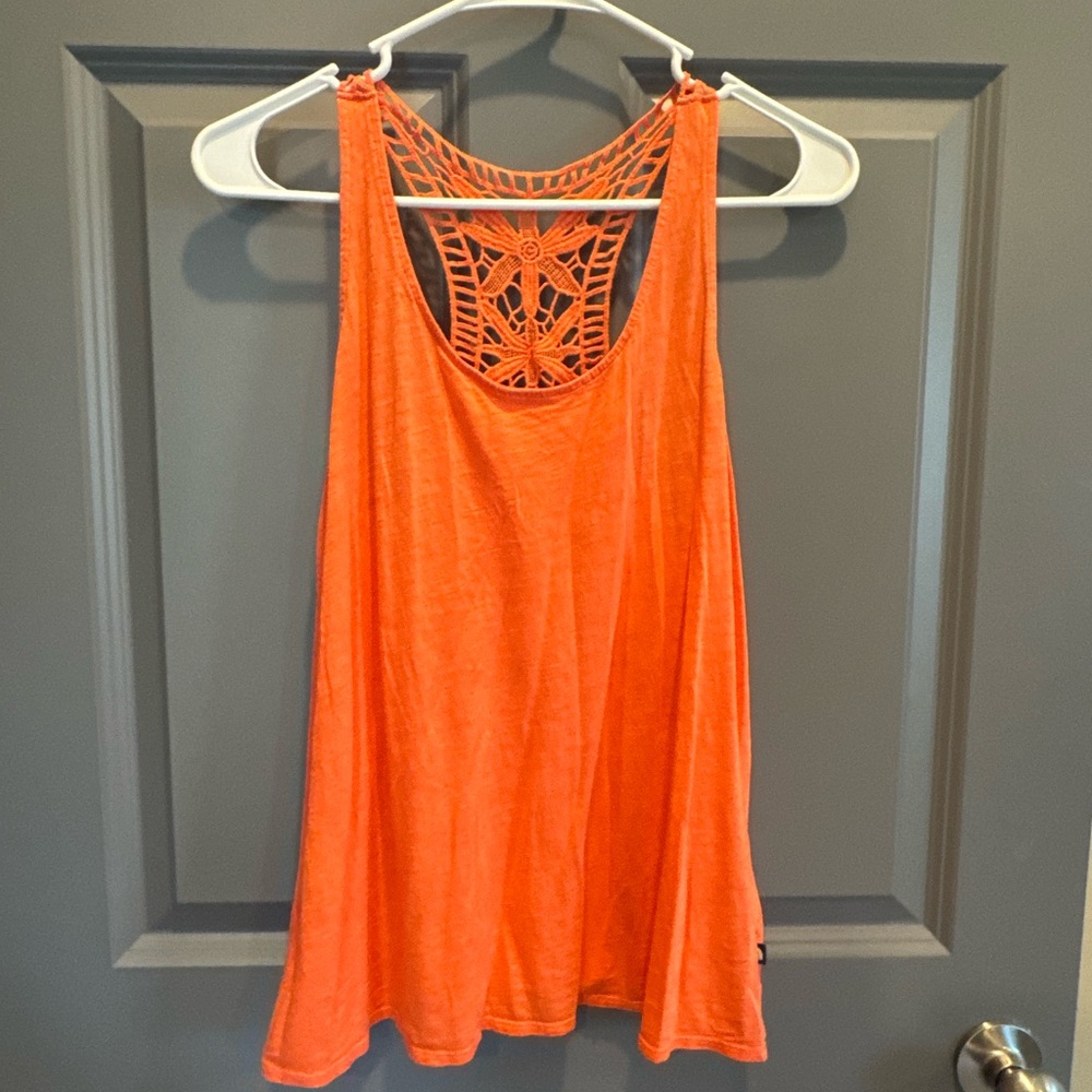 The North Face Orange Crochet-Back Tank Top